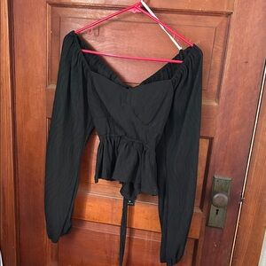 Lulu's Black Off-Shoulder Blouse